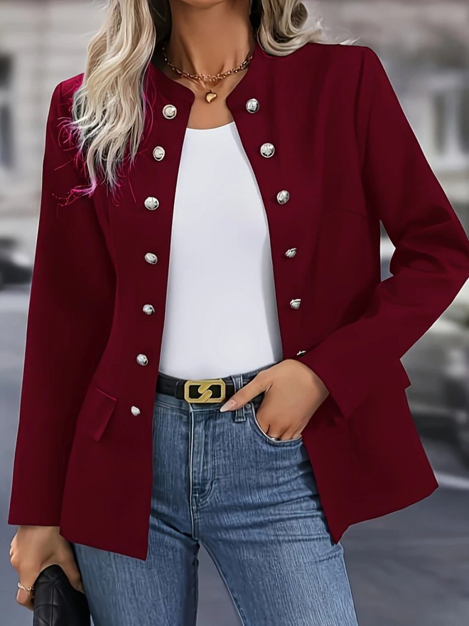 Janes Giacca Bordeaux Blazer Monopetto Elegante Abbigliamento all'ingrosso Annata