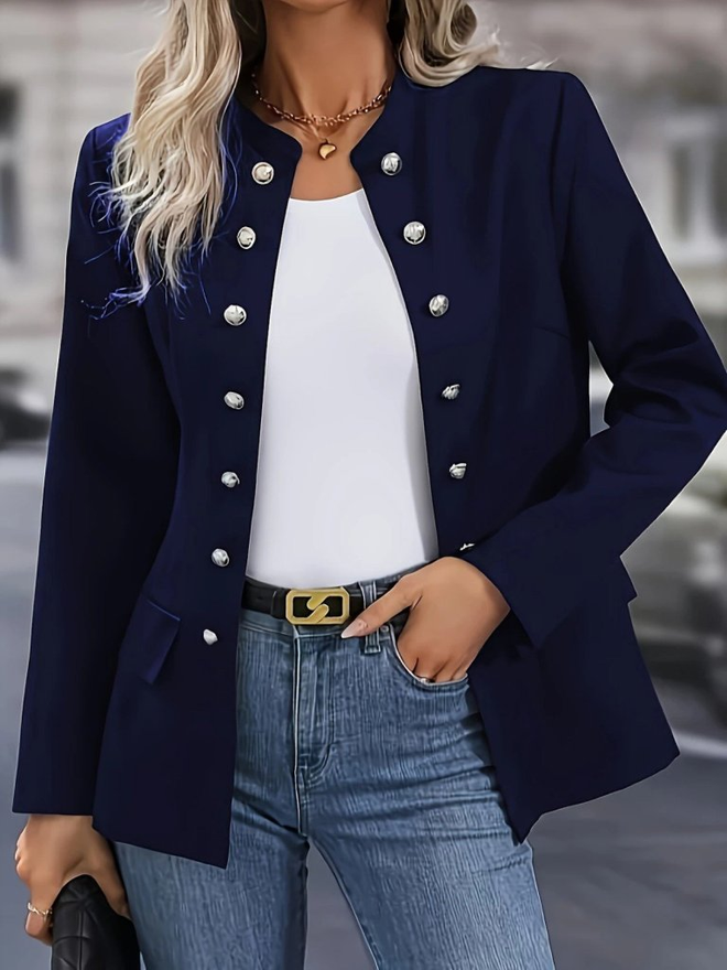 Janes Giacca Blu Navy Blazer Monopetto Abbigliamento all'ingrosso Casuale