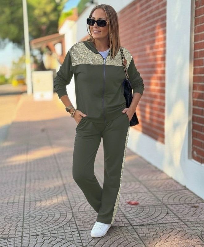 Janes Grüner Sport Lässiger Anzug Großhandelskleidung Lässig