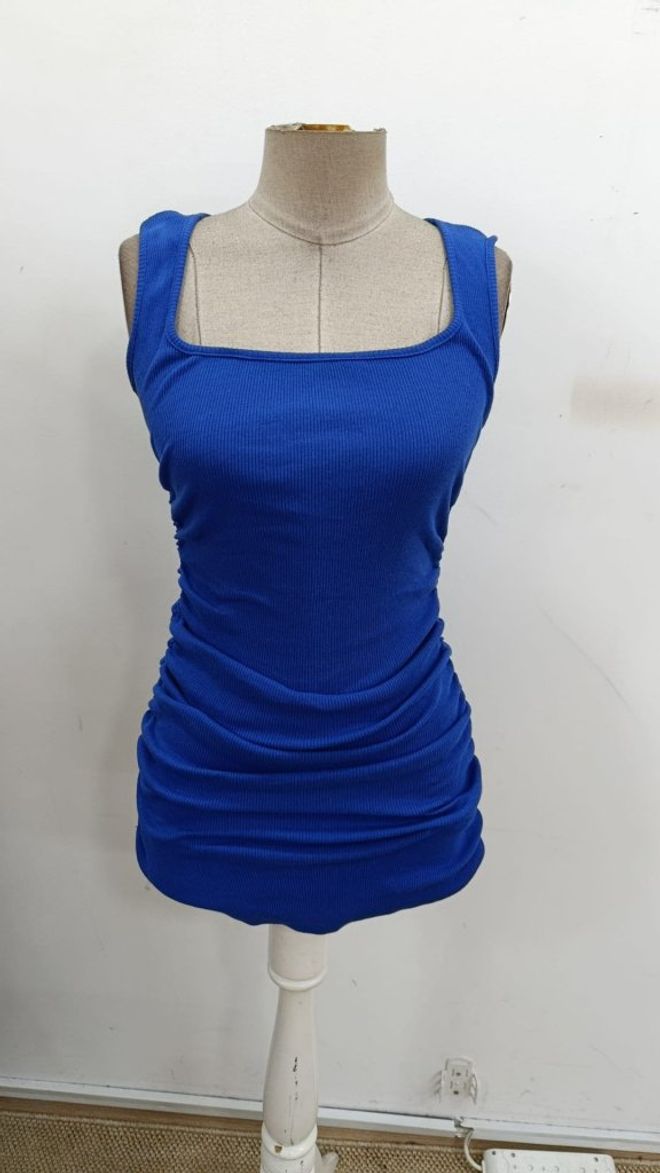 Janes Μπλε Μίνι Φόρεμα Bodycon Με Τετράγωνη Λαιμόκοψη Χονδρικό εμπόριο ενδυμάτων 5