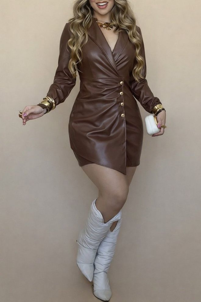 Janes Braun Sexy Formal Elegant Glam Party Kleid Großhandelskleidung Sexy