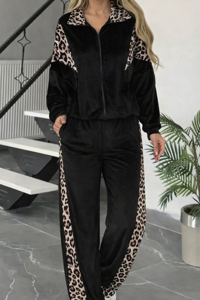 Janes Conjunto Negro Casual Deporte Ropa De Calle Ropa al por mayor Casual