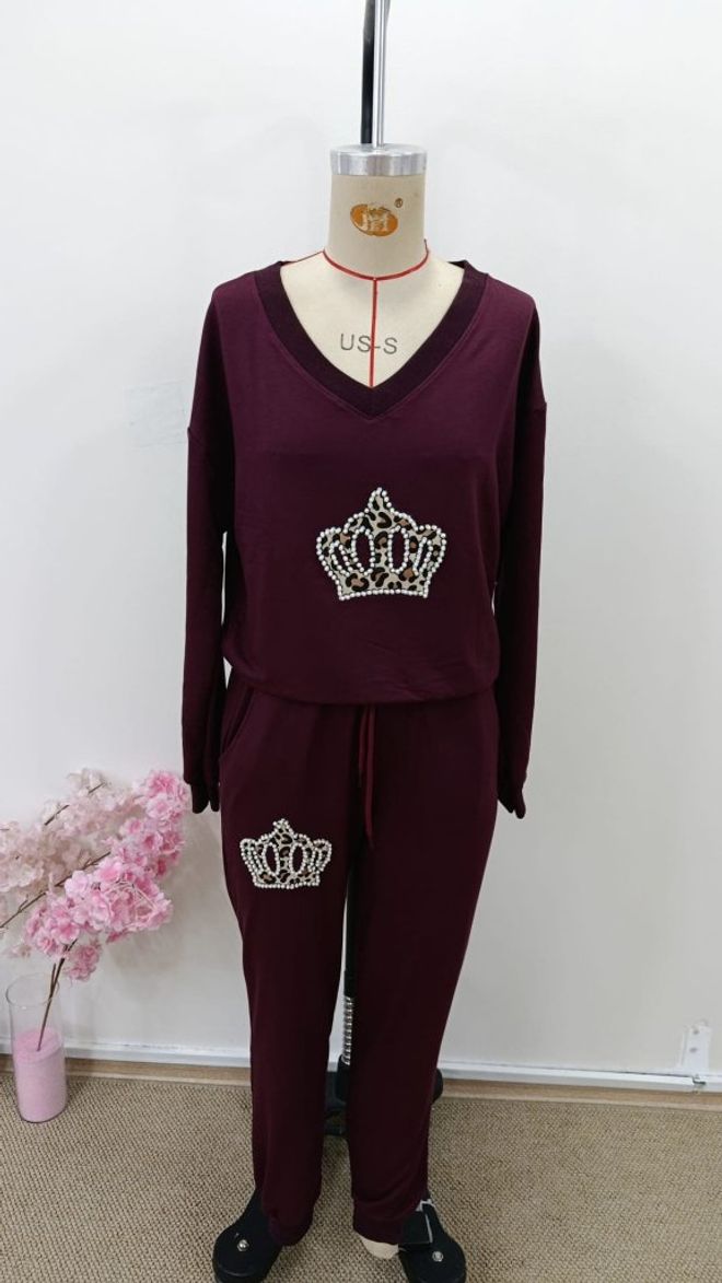 Janes Traje Rojo Clarete Casual Deporte Sexy Ropa al por mayor Otoño