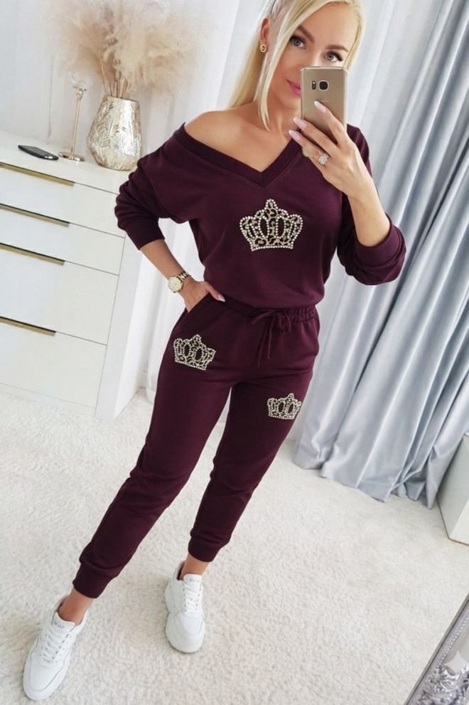 Janes Traje Rojo Clarete Casual Deporte Sexy Ropa al por mayor 1