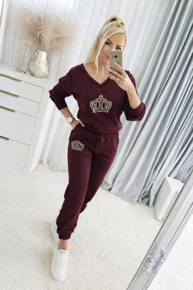 Janes Traje Rojo Clarete Casual Deporte Sexy Ropa al por mayor Salón