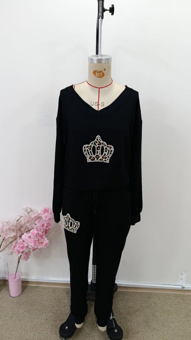 Janes Conjunto Negro Casual Deporte Ropa al por mayor Primavera