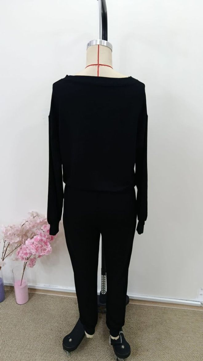 Janes Conjunto Negro Casual Deporte Ropa al por mayor Deporte