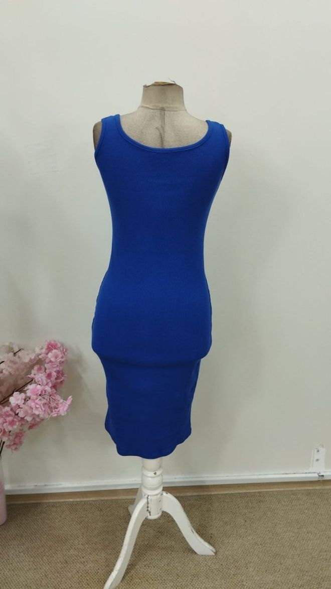 Janes Vestido Bodycon Azul Sin Mangas Midi Ropa al por mayor Formal