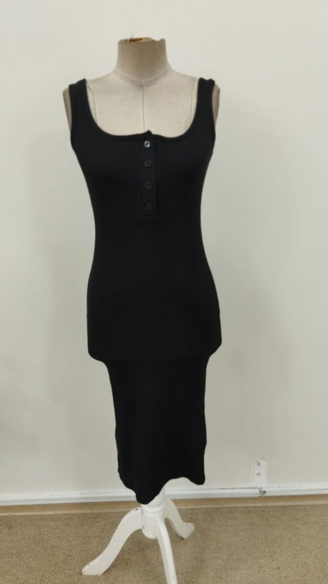 Janes Vestido Bodycon Midi Negro Con Cuello Redondo Ropa al por mayor Cóctel