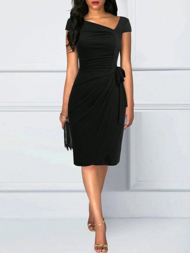 Janes Czarny Elegancki Formalny Seksowny Płaszcz Sukienka Hurtowa sprzedaż odzieży Seksowny