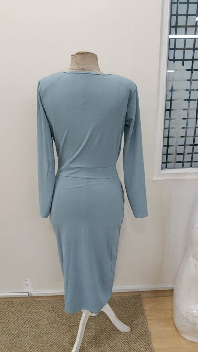 Janes Rochie Albastră Elegantă Formală Tip Sheath Lungime Midi Îmbrăcăminte cu ridicata 5