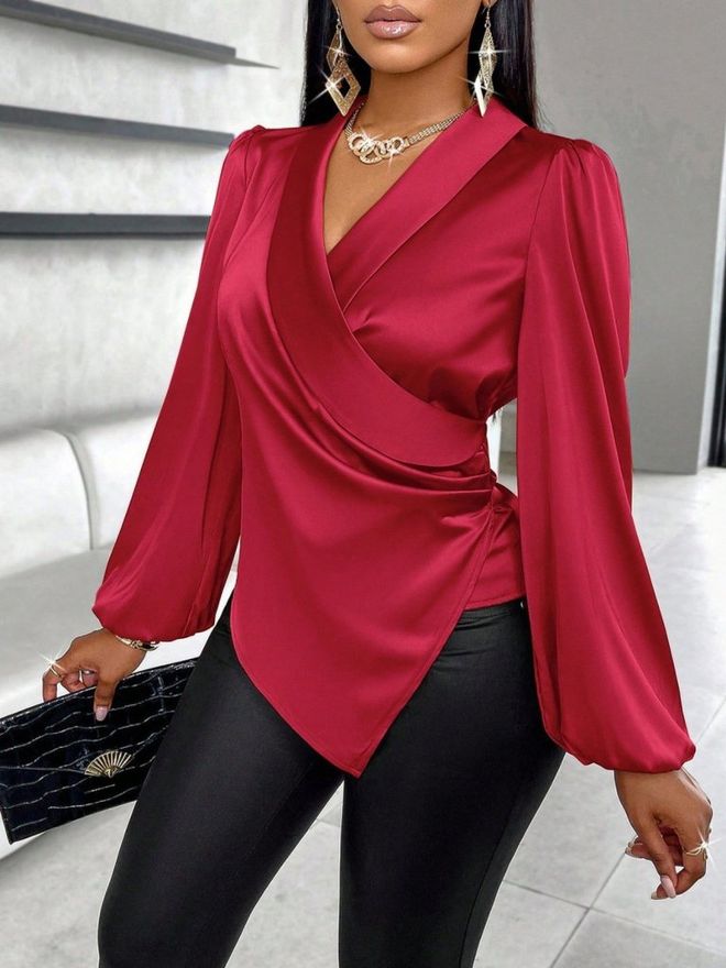 Janes Bluz Bordo Zarif Toptan Giyim Resmi