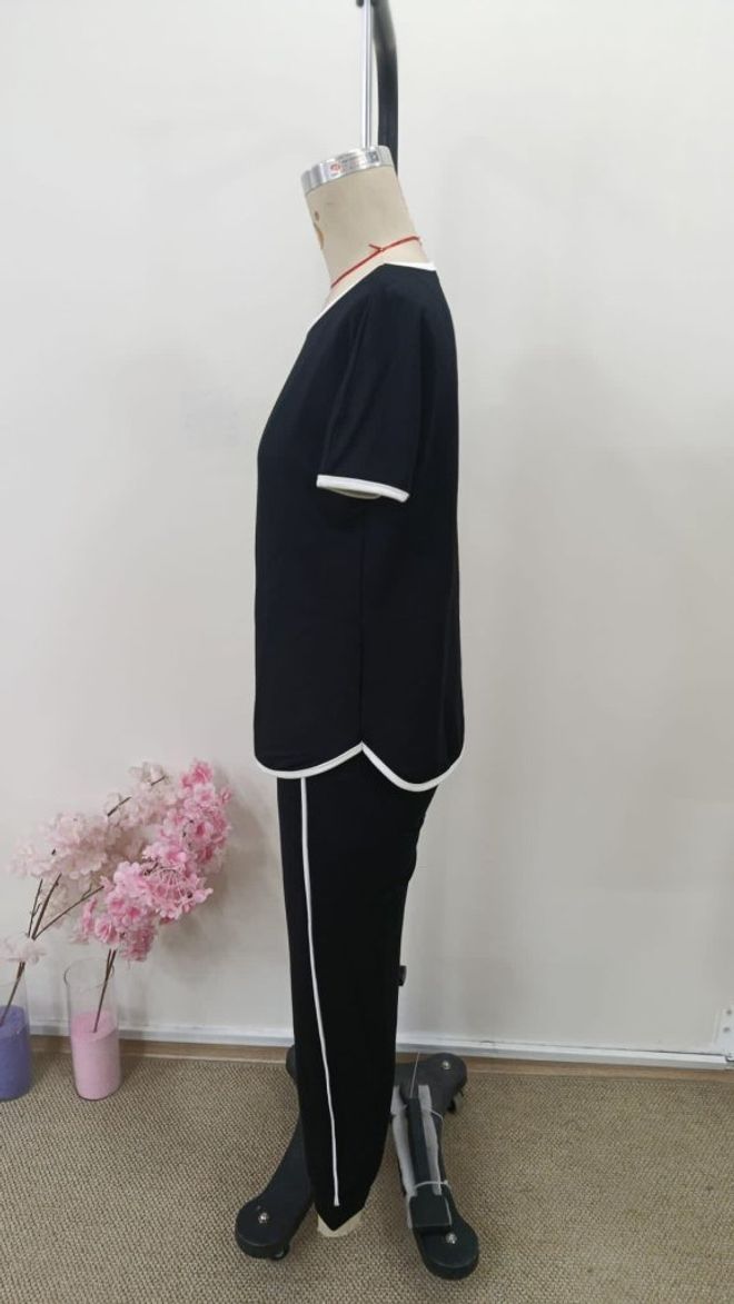 Janes Black Casual Sport Suit With Jogger Pants Wholesale Clothing 5