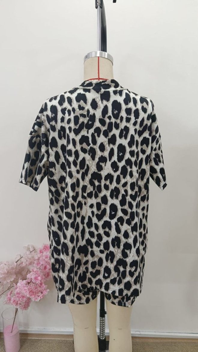 Janes White Casual Streetwear Set With Animal Print Wholesale Clothing Lounge