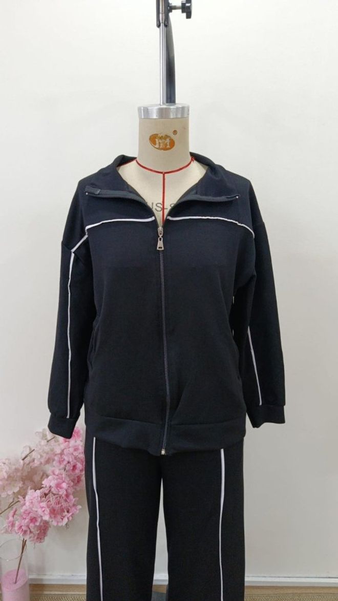 Janes Black Sport Casual Streetwear Suit Wholesale Clothing Lounge