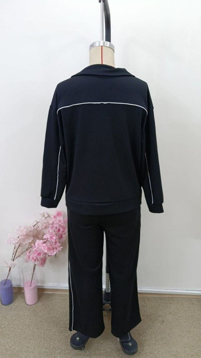 Janes Black Sport Casual Streetwear Suit Wholesale Clothing Sport