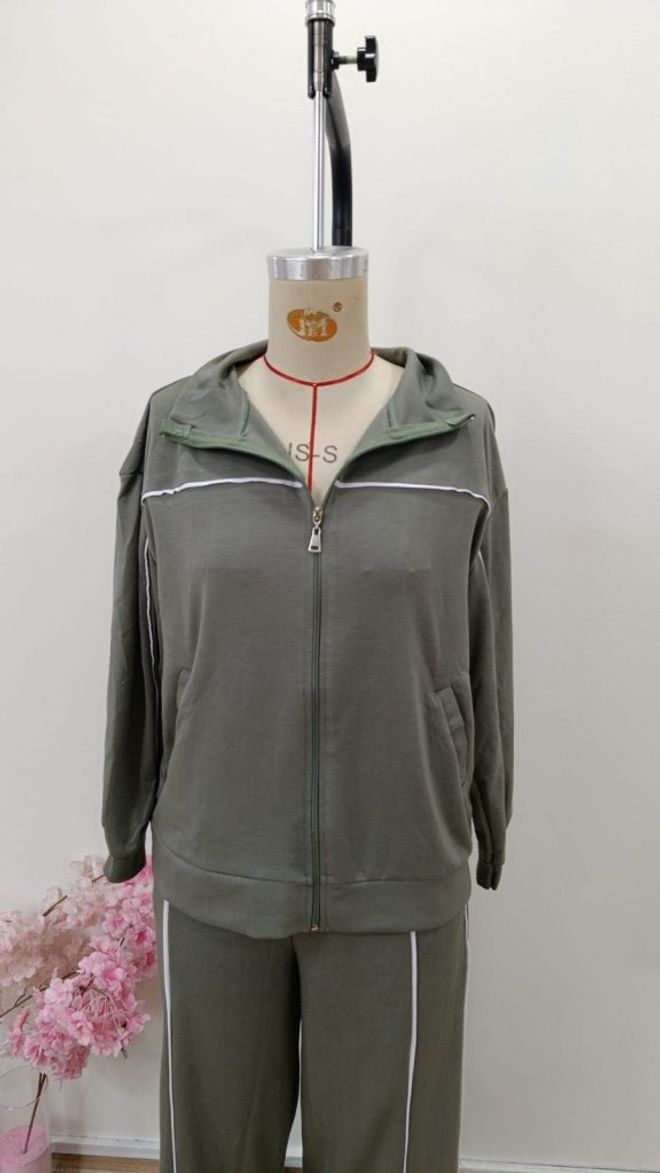 Janes Green Casual Sport Streetwear Set Wholesale Clothing Sport