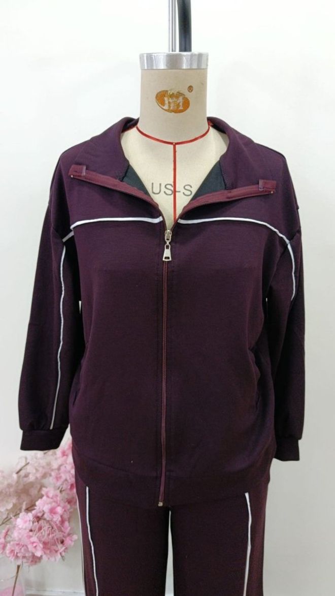 Janes Claret Red Sport Casual Suit Wholesale Clothing Sport