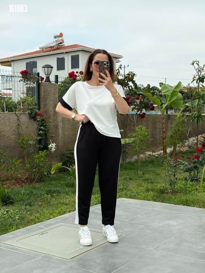 Janes Black Casual Sport Streetwear Suit Wholesale Clothing 5