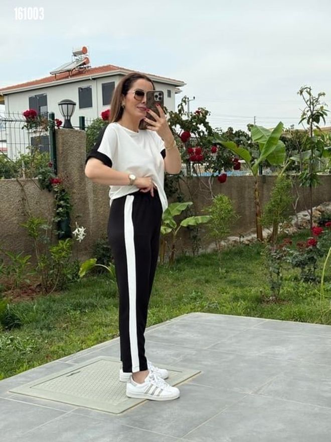 Janes Black Casual Sport Streetwear Suit Wholesale Clothing 1