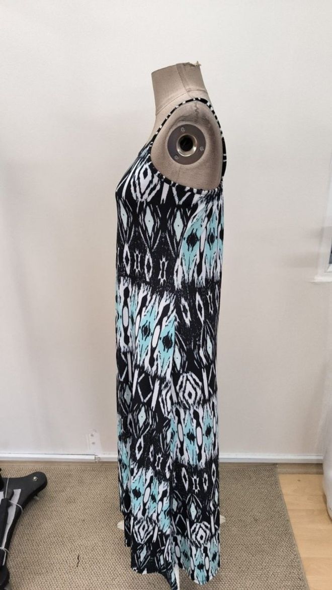 Janes Modré Ležérne Boho Sexy Maxi Šaty S Úzkymi Ramienkami Veľkoobchod s oblečením Doma