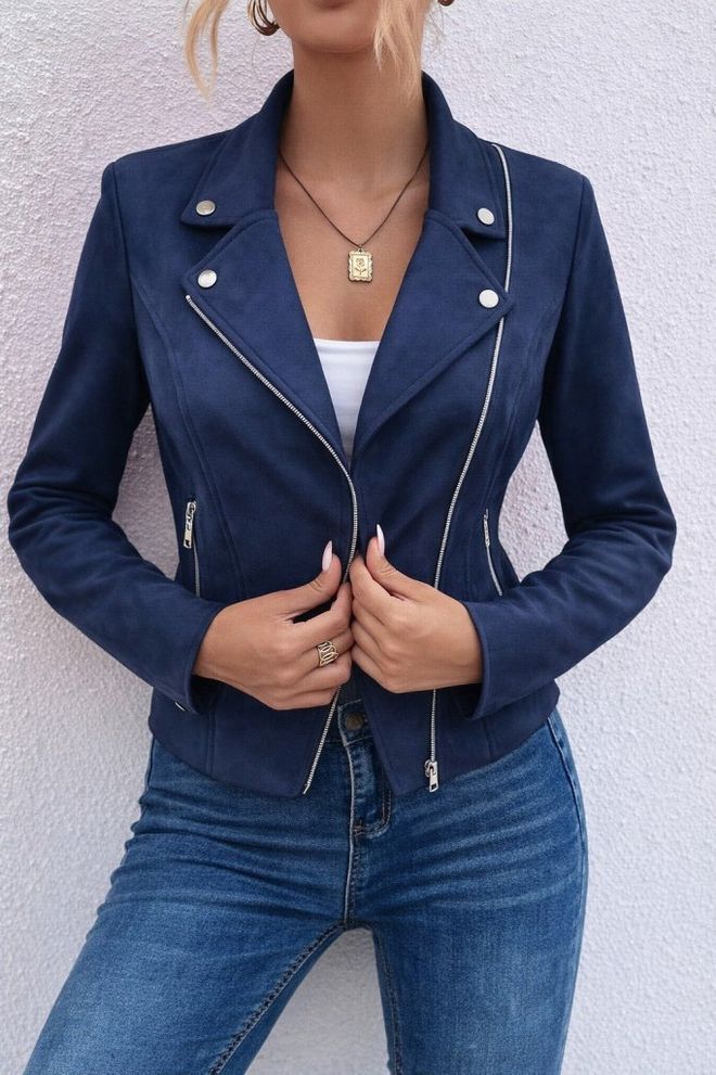 Janes Куртка Темно синий Байкер Оптовая продажа одежды Повседневный