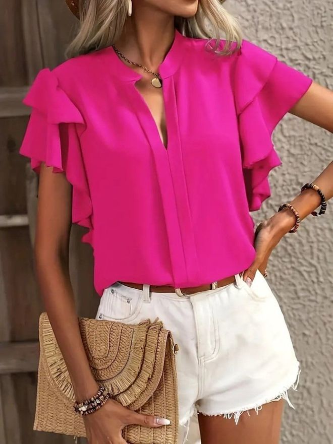 Janes Bluză Fuchsia Casual Sexy Elegant Îmbrăcăminte cu ridicata Casual