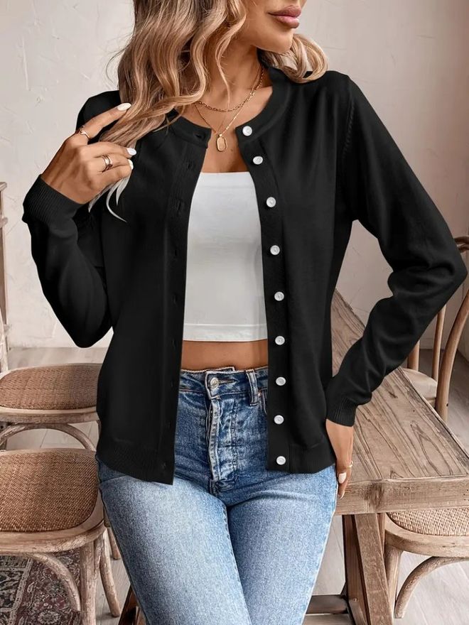 Janes Siyah Dar Kalıp Tek Düğmeli Blazer Ceket Toptan Giyim Gündelik