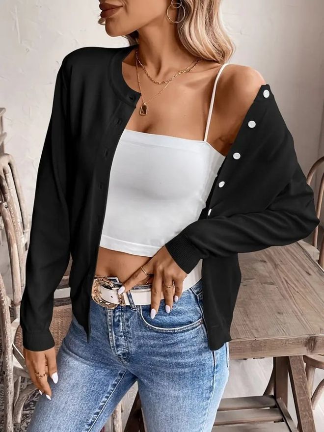 Janes Siyah Dar Kalıp Tek Düğmeli Blazer Ceket Toptan Giyim Ev Hali