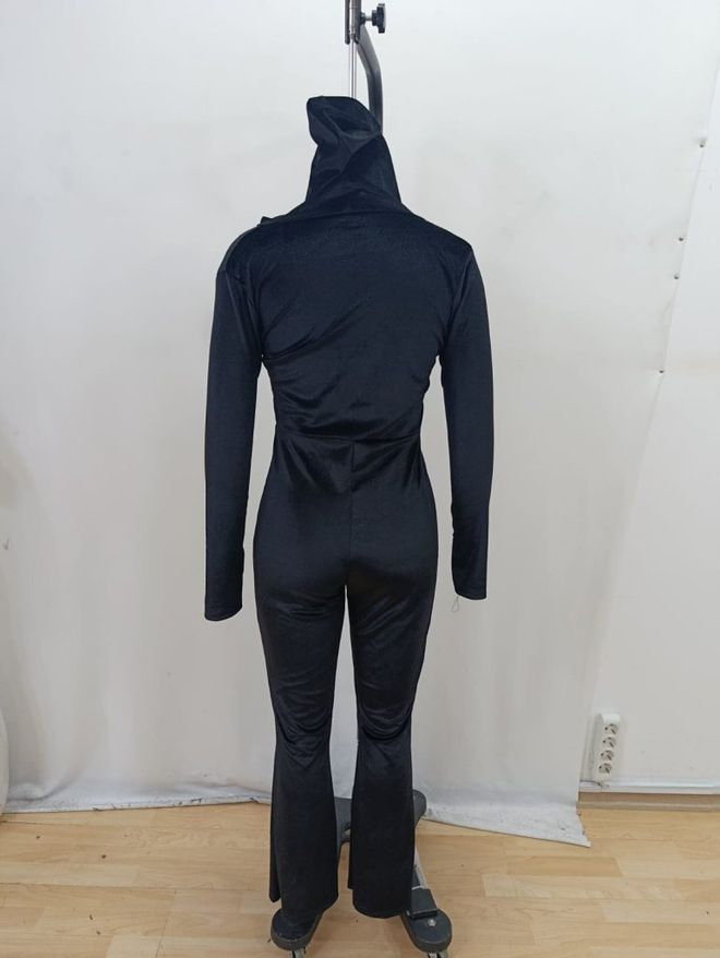Janes Μαύρη Σέξι Εφαρμοστή Φόρμα Τύπου Boilersuit Με V λαιμόκοψη Χονδρικό εμπόριο ενδυμάτων 5
