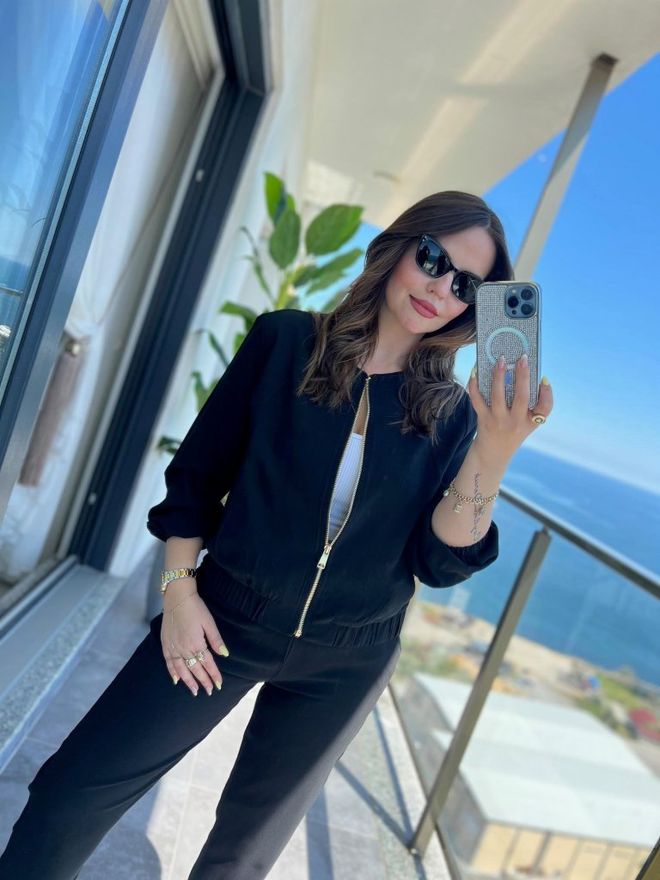 Janes Μαύρο Σετ Casual Αθλητικό Κομψό Streetwear Χονδρικό εμπόριο ενδυμάτων Casual