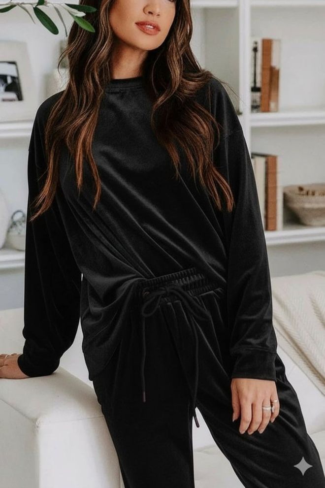 Janes Siyah Günlük Set Jogger Pantolonlu Toptan Giyim Gündelik