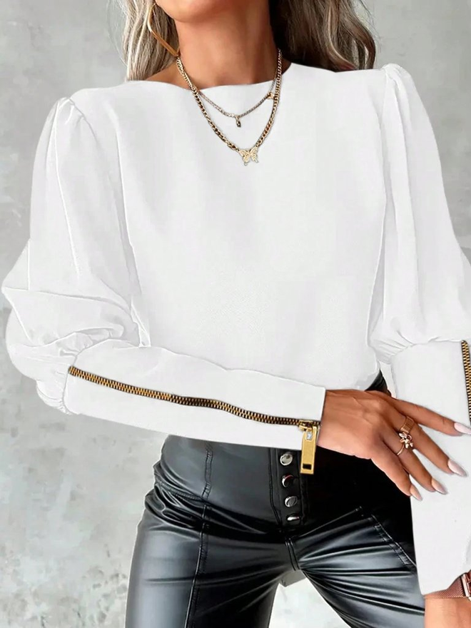 Janes Beyaz Zarif Resmi Gündelik Bluz Toptan Giyim Gündelik