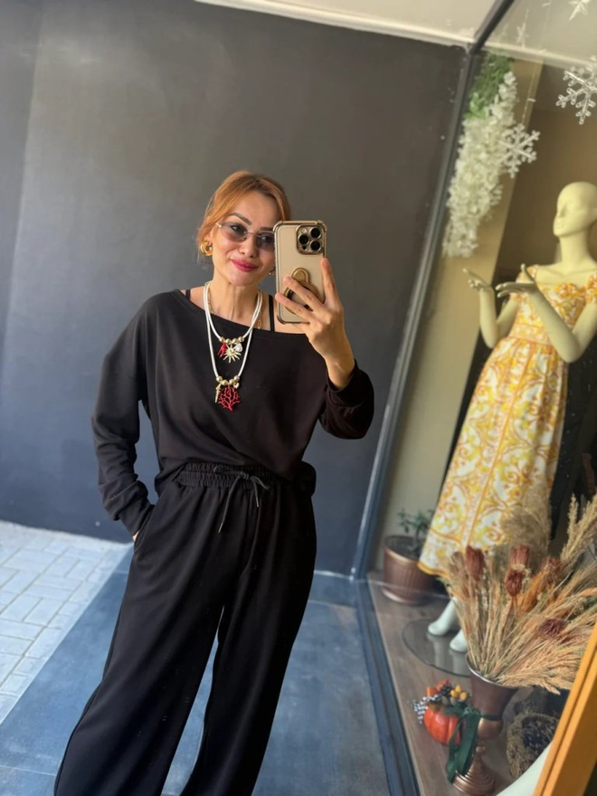 Janes Set Nero Casual Sportivo Abbigliamento all'ingrosso Modesto