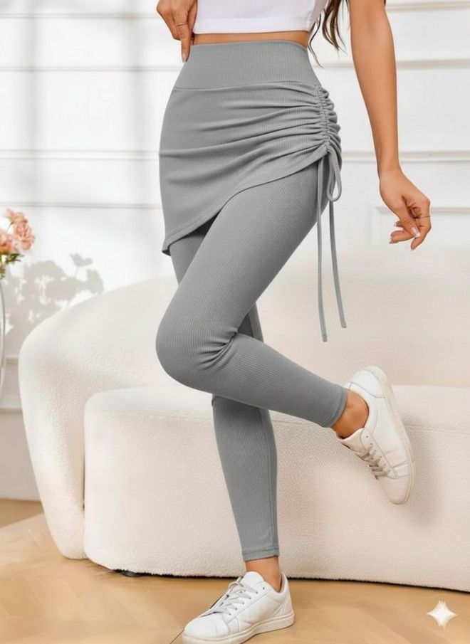 Janes Gri Yüksek Bel Asimetrik Mini Etek Toptan Giyim Gündelik