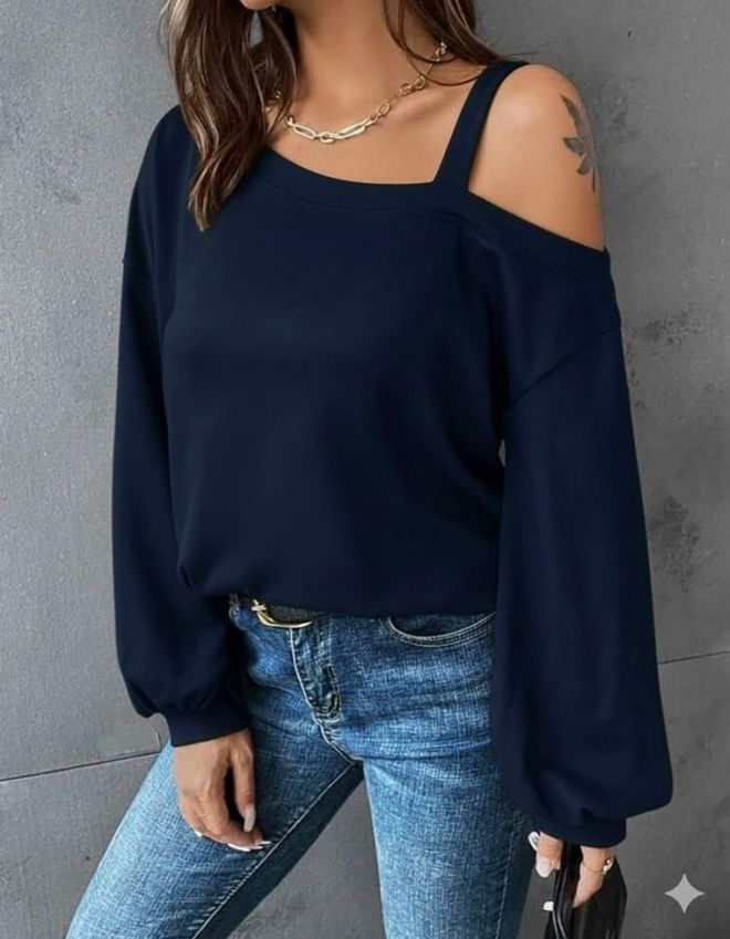 Janes Bluz Lacivert Gündelik Seksi Zarif Toptan Giyim Gündelik