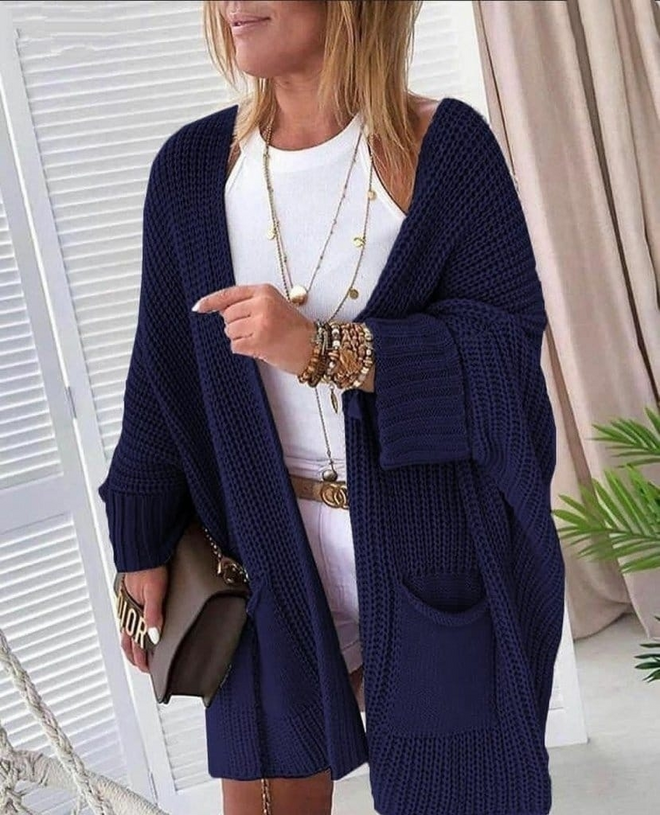 Janes Sudadera Azul Marino Casual Boho Talla Grande Ropa al por mayor Casual