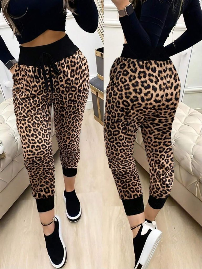 Janes Braune Lässige Sportliche Jogger Hose Großhandelskleidung Lässig