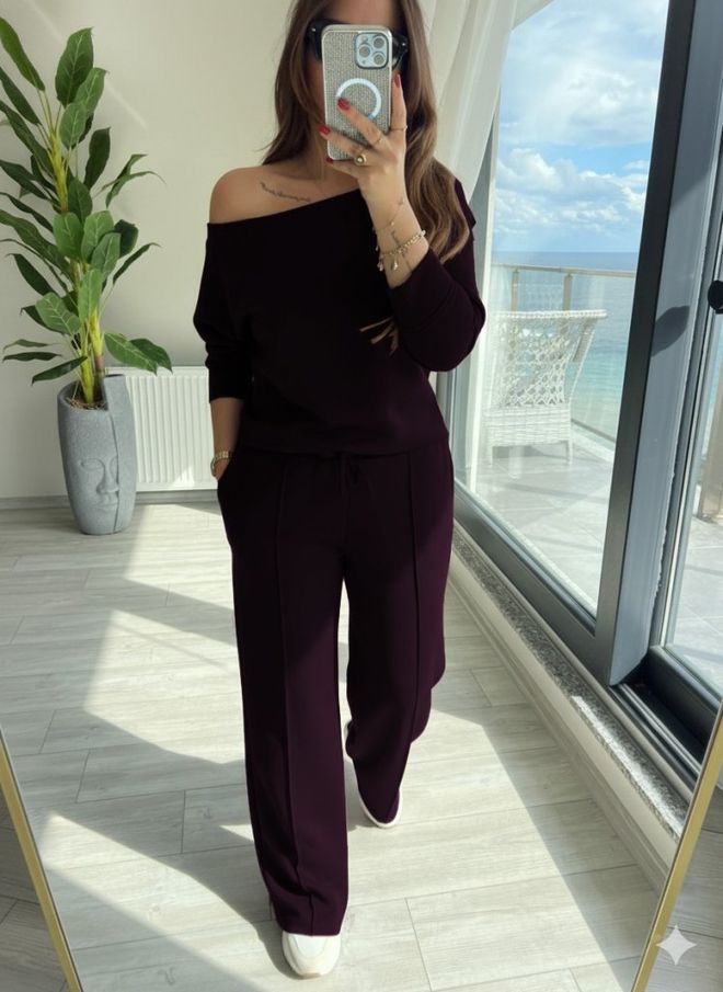 Janes Siyah Set Günlük Zarif Palazzo İp Büzgülü Toptan Giyim Tesettür