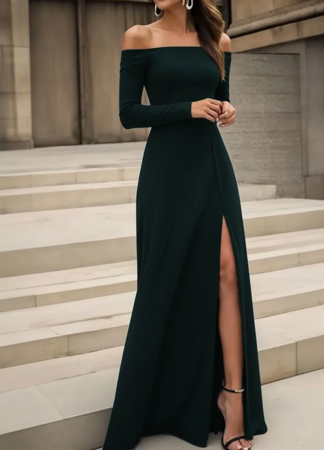 Janes Siyah Seksi Zarif Resmi Işıltılı Fit & Düz Elbise Toptan Giyim Seksi