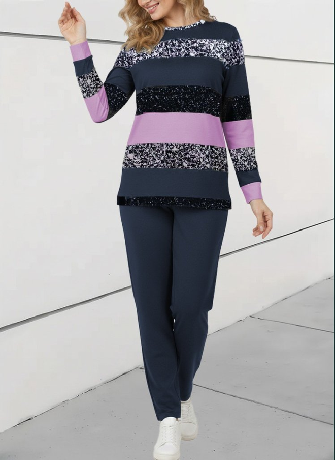 Janes Set Lacivert Gündelik Spor Giyim Toptan Giyim Gündelik