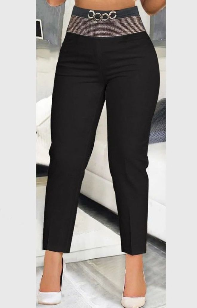 Janes Black Sexy Formal Elegant Plus Size Pants Wholesale Clothing 1