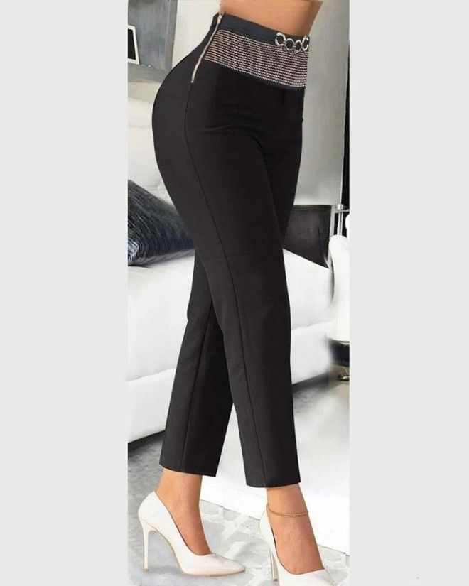 Janes Black Sexy Formal Elegant Plus Size Pants Wholesale Clothing Sexy