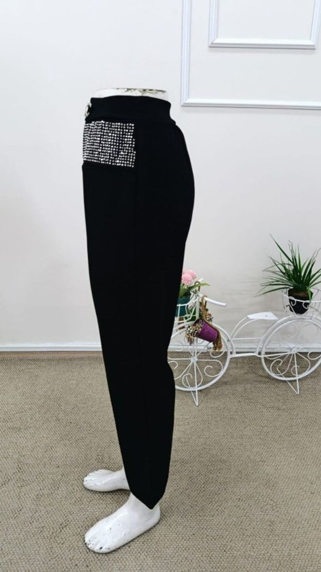 Janes Black Sexy Formal Elegant Plus Size Pants Wholesale Clothing Formal