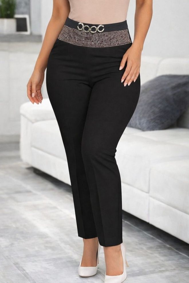 Janes Black Sexy Formal Elegant Plus Size Pants Wholesale Clothing Work