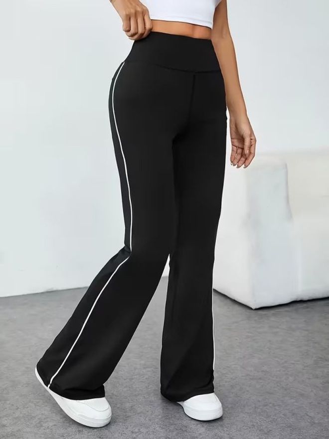 Janes Black Casual Sport Streetwear Bootcut Pants Wholesale Clothing Casual