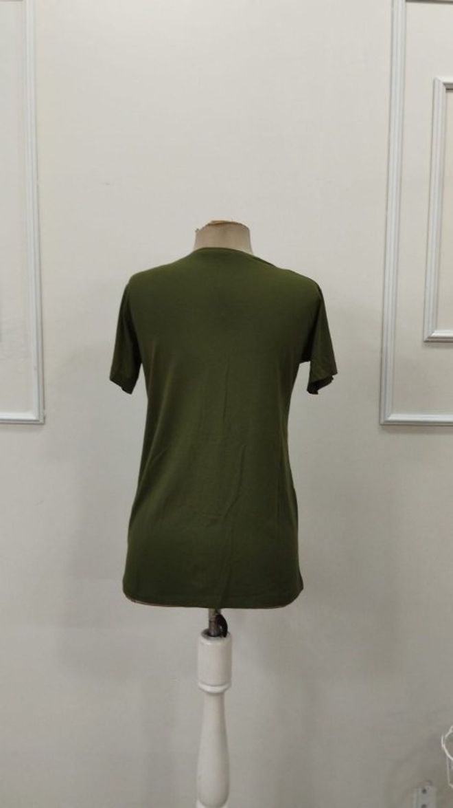 Janes Yeşil Zarif Gündelik Düğmeli V Yaka Gömlek Toptan Giyim 5