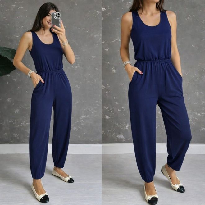 Janes Tuta Intera Cami Blu Navy Casual Abbigliamento Di Strada Abbigliamento all'ingrosso Casuale