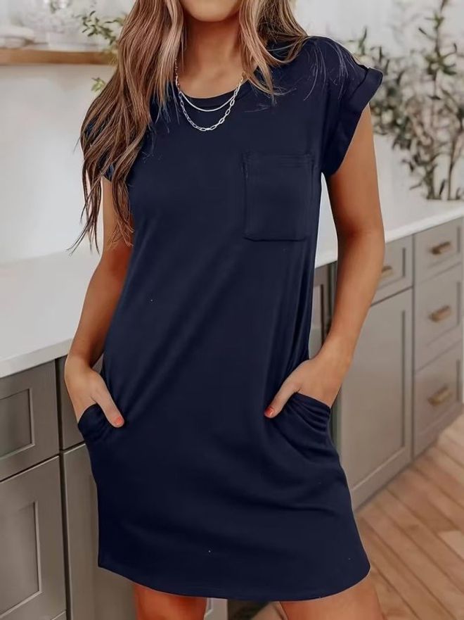 cotton t shirt dress wholesale Women's Cotton T-Shirt Dress White / XL