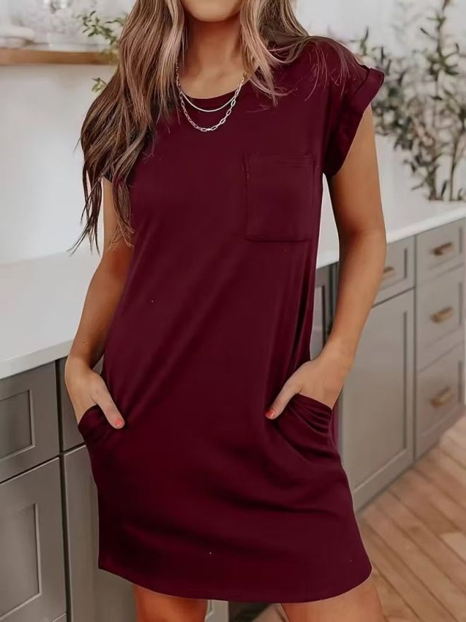 cotton t shirt dress wholesale Women's Cotton T-Shirt Dress White / XL